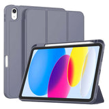 Husa tableta pentru iPad 10 (2022) 10.9, Techsuit Flex Trifold (cu Pencil Holder), gri