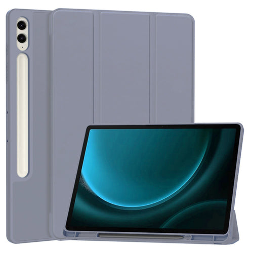 Husa tableta pentru Samsung Galaxy Tab S9 FE Plus, Techsuit Flex Trifold (cu Pencil Holder), mov