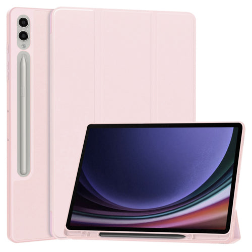 Husa tableta pentru Samsung Galaxy Tab S9 Plus, Techsuit Flex Trifold (cu Pencil Holder), roz