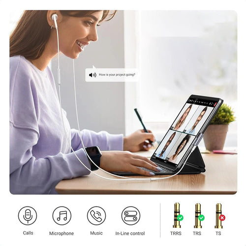 Adaptor UGREEN Audio Adapter CM460 (20194), Type-C to 3.5mm Jack, DAC Chip, Aluminum, Gri