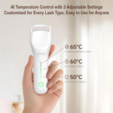 Deerma Eyelash Curler (JM01), Bionic, Smart 3-Level Heat Control, 400mAh, 2W, Safe Color-Changing Silicone, Alb