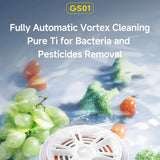 Deerma Washing Machine (GS01), Automatic, 21W, 2000mAh, portabil Fruits Cleaner, Boost Food Freshness, Vortex Power, Alb