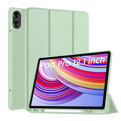 Husa tableta pentru Xiaomi Redmi Pad Pro, Techsuit Flex Trifold (cu Pencil Holder), verde deschis
