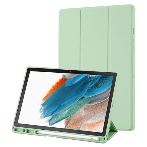 Husa tableta pentru Samsung Galaxy Tab A8 10.5 (2021), Techsuit Flex Trifold (cu Pencil Holder), verde deschis