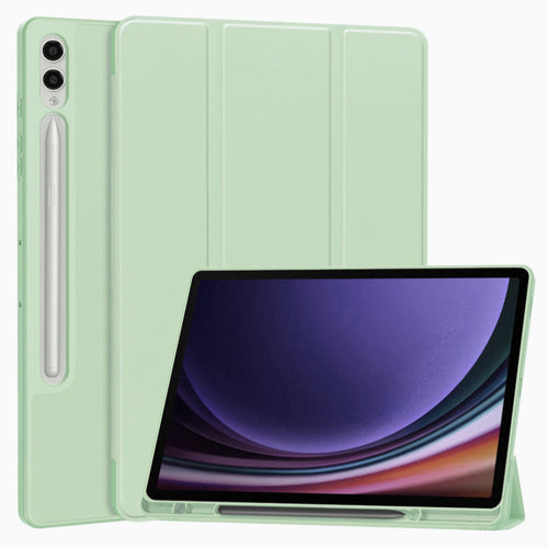 Husa tableta pentru Samsung Galaxy Tab S9 Plus, Techsuit Flex Trifold (cu Pencil Holder), verde deschis