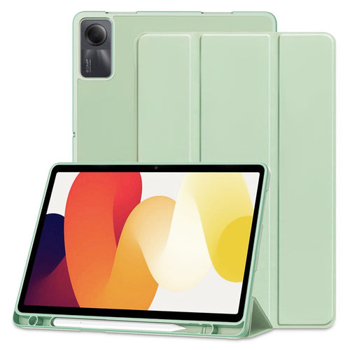 Husa tableta pentru Xiaomi Redmi Pad SE 11, Techsuit Flex Trifold (cu Pencil Holder), verde deschis
