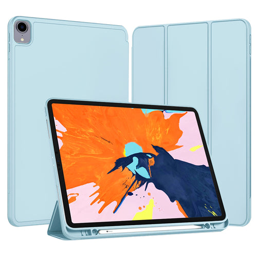 Husa tableta pentru iPad Pro 12.9 2021, Techsuit Flex Trifold (cu Pencil Holder), bleu