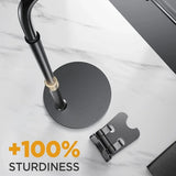Suport de birou Lisen birou (YL0420050002), pentru iPad, Phone, Consol, Ajustable, Stable, Aluminium Alloy, 4.7, negru