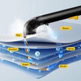 Deerma Steam Cleaner (BY700 S), 13000Pa, 1700W, High Temperature, 3 Modes, 5 Brush Heads, 6D Wash, Self-Cleaning, Negru