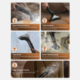 Deerma Steam Cleaner (BY700 S), 13000Pa, 1700W, High Temperature, 3 Modes, 5 Brush Heads, 6D Wash, Self-Cleaning, Negru