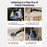 Deerma Steam Cleaner (BY700 S), 13000Pa, 1700W, High Temperature, 3 Modes, 5 Brush Heads, 6D Wash, Self-Cleaning, Negru