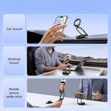 Suport auto UGREEN LP924 (65186), MagSafe, pentru Bord, Pliabil, 360°, Secure Hold, Detasabil Base, negru