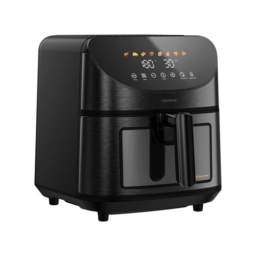 Deerma Air Fryer (KZ150W), 8L Bowl Capacity, 1700W, 65°C-200°C, Timer, 8 Programs, 3D Hot Air Convection, Touch, Negru