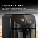 Deerma Air Fryer (KZ150W), 8L Bowl Capacity, 1700W, 65°C-200°C, Timer, 8 Programs, 3D Hot Air Convection, Touch, Negru