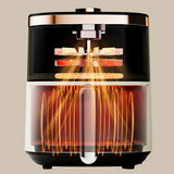 Deerma Air Fryer (KZ30W), 3L Bowl Capacity, 1200W, 360° Hot Air Circulation, 7 Programs, Timer, Oil-Free Cooking, Auriu