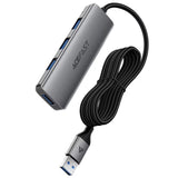 Hub USB Acefast Hub 4 in 1 (J17), 4 x USB3.0, 5Gbps, Plug & Play, Aluminum Alloy, 5V/3A, USB Cable, 1m, gri