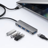 Hub USB Acefast Hub 4 in 1 (J17), 4 x USB3.0, 5Gbps, Plug & Play, Aluminum Alloy, 5V/3A, USB Cable, 1m, gri