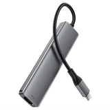 Hub USB Acefast Docking station 5 in 1 (J16), USB-C to 3x USB3.0, USB-C PD 90W, HDMI 4K@60Hz, Plug&Play, gri