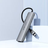 Hub USB Acefast Docking station 5 in 1 (J16), USB-C to 3x USB3.0, USB-C PD 90W, HDMI 4K@60Hz, Plug&Play, gri