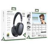 Casti wireless Acefast Wireless Headset (H13), 40mm Hi-Fi Drivers, BT 6.0, Game Mode, Bass Boost, TF Card, HD Mic, negru