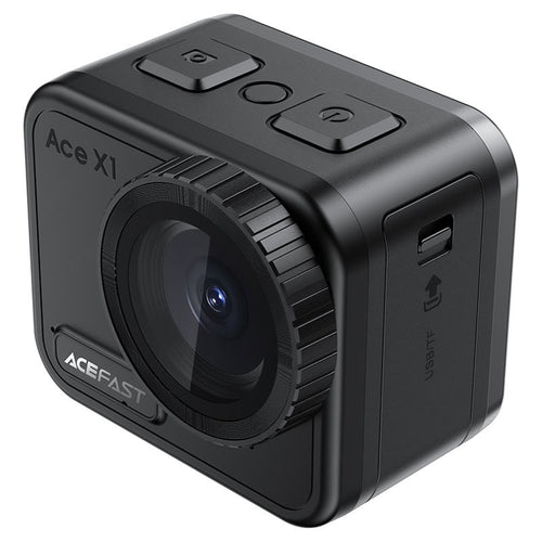 Acefast Action Camera (X1), 4K, 20MP, WiFi, EIS Stabilization, 2.1” Touchscreen, IPX8 21m Waterproof, Negru