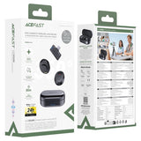 Microfon Acefast Microfoane lavaliera wireless (R3), Dual Mic, Magnetic Clip, AI Reducere zgomot, 80m Range, 25ms Latency, negru