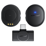 Microfon Acefast Microfoane lavaliera wireless (R3), Dual Mic, Magnetic Clip, AI Reducere zgomot, 80m Range, 25ms Latency, negru