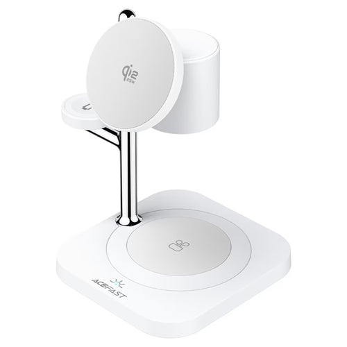 Incarcator wireless Acefast 3 in 1 Magnetic Incarcator Wireless (E39), Qi2.2, Phone + Watch + TWS, Night Light, 32.5W, alb