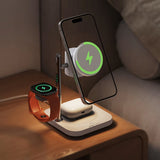 Incarcator wireless Acefast 3 in 1 Magnetic Incarcator Wireless (E39), Qi2.2, Phone + Watch + TWS, Night Light, 32.5W, alb
