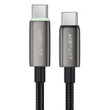 Cablu Acefast de date (C23-03), USB-C to USB-C, Smart Power-Off, 60W Incarcare rapida, Braided cable, 1.2m, negru