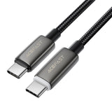 Cablu Acefast de date (C23-03), USB-C to USB-C, Smart Power-Off, 60W Incarcare rapida, Braided cable, 1.2m, negru