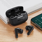 Casti wireless Acefast (W5), Design in-ear, TWS, 6-Mics Hybrid ANC, Dual-mic ENC, BT5.4, IPX4, negru