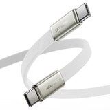 Cablu Acefast de date (C24-03), Type-C to Type-C, Incarcare rapida, 60W, Ultra‑Thin Flat Design, Nylon Braided, 1.2m, alb