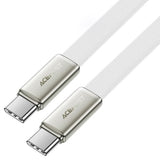 Cablu Acefast de date (C24-03), Type-C to Type-C, Incarcare rapida, 60W, Ultra‑Thin Flat Design, Nylon Braided, 1.2m, alb
