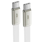 Cablu Acefast de date (C24-03), Type-C to Type-C, Incarcare rapida, 60W, Ultra‑Thin Flat Design, Nylon Braided, 1.2m, alb