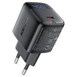Incarcator retea Acefast (A135), Type-C, GaN, Incarcare rapida, PD45W, Afisaj LED, AC100-240V, 1.2A, 50Hz/60Hz, EU Plug, negru