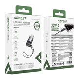 Adaptor Acefast Adapter (J19), Lightning Female to USB-C Male, 60W Charging, USB2.0 Data Transmission, Gri