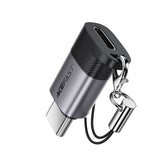 Adaptor Acefast Adapter (J19), Lightning Female to USB-C Male, 60W Charging, USB2.0 Data Transmission, Gri