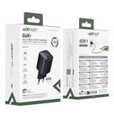 Incarcator retea Acefast (A136), Type-C, Incarcare rapida, GaN, Mini Design, PD40W, EU Plug, negru