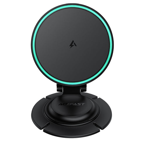 Suport auto Acefast cu Incarcare Wireless (D65), Magnetic, 15W, 3+1 Axis Adjustability, Lumina, Pliabil, negru