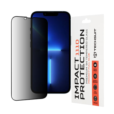 Folie de protectie pentru iPhone 13 Pro Max, Techsuit 111D Privacy Full Glue