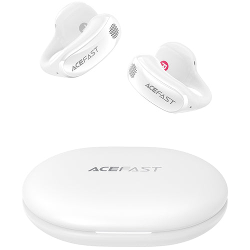 Casti wireless Acefast Aceclip Pro (FA006), OWS Stereo, BT 5.4, Dual-mic ANC, 400mAh, IP55, Type-C, alb