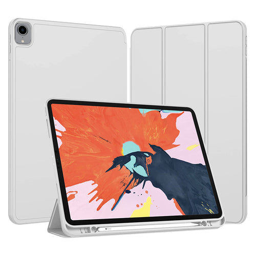 Husa tableta pentru iPad Pro 12.9 2021, Techsuit Flex Trifold (cu Pencil Holder), gri
