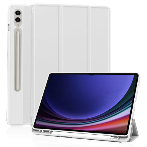 Husa tableta pentru Samsung Galaxy Tab S9 Ultra, Techsuit Flex Trifold (cu Pencil Holder), gri