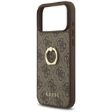 Husa pentru iPhone 17 Pro Max, Guess Hardcase 4G Ring Stand (GUHCP17X4GMRBR), maro