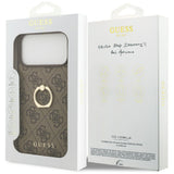 Husa pentru iPhone 17 Pro Max, Guess Hardcase 4G Ring Stand (GUHCP17X4GMRBR), maro