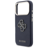 Husa pentru iPhone 17 Pro Max, Guess Hardcase Resin Logo (GUHCP17X5PS4RGGB), albastru