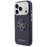 Husa pentru iPhone 17 Pro Max, Guess Hardcase Resin Logo (GUHCP17X5PS4RGGB), albastru