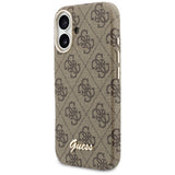 Husa pentru iPhone 17, Guess 4G Script MagSafe (GUHMP17S5P4FWMSW), maro