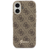 Husa pentru iPhone 17, Guess 4G Script MagSafe (GUHMP17S5P4FWMSW), maro